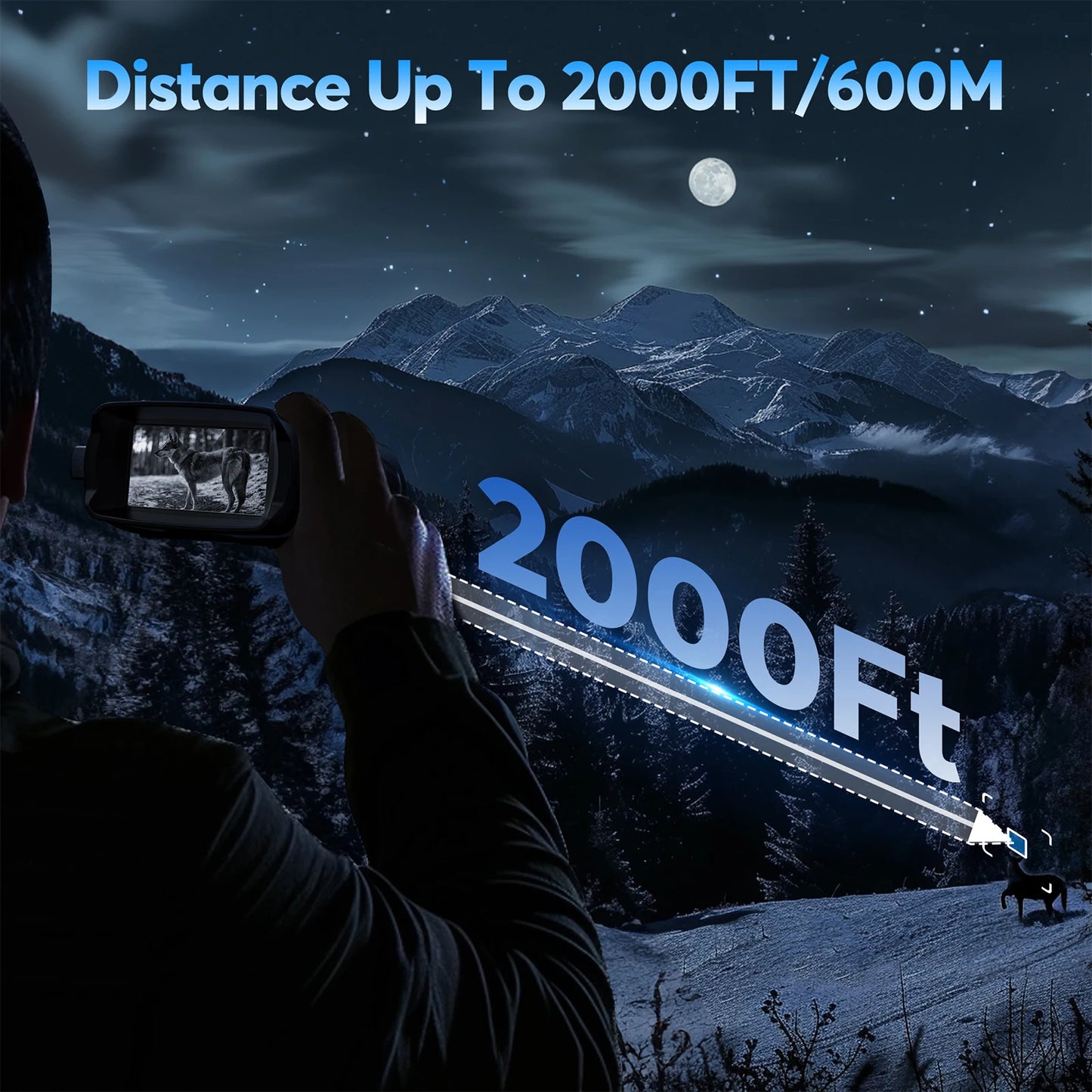 USB Rechargeable 4K Night Vision Binoculars — 600m Range, 8X Digital Zoom HD for Hunting, Camping & Boating