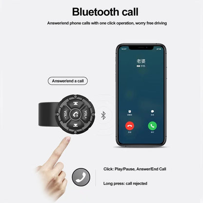 Wireless Bluetooth 5.3 Remote Button Helmet Earphone: Motorcycle/Bike Handlebar Media Controller - Convenient Steering Wheel Remote Control