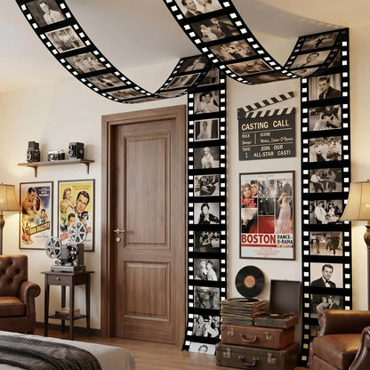 Large Movie Night Photo Booth Props - Polyester Movie Theater Frame for Kids’ First Birthdays, Weddings and DIY Party Decorations