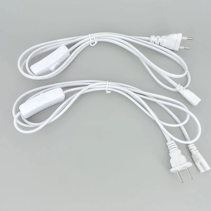 2/3 Pin AC Switch Cable – ON/OFF Power Extension Wire for T5/T8 LED Tube Lighting with EU/US Plug Connector