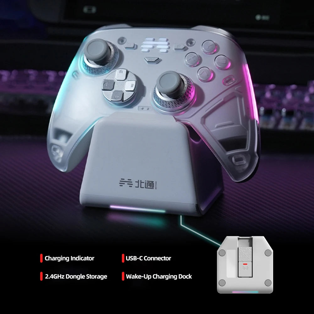 BEITONG KP20/KP40/KP70 Controller Charging Dock - Gamepad Charging Station with LED Indicator & 2.4GHz Dongle Storage