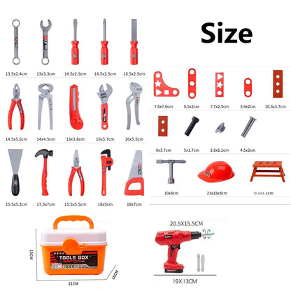 Pretend Tool Kit Toy Set - 38/41 PCS Kids Plastic Repair & Construction Tools for Toddler Boys Gift