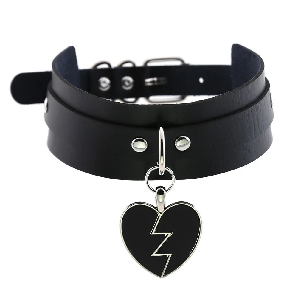 Harajuku Cosplay Rivet Star Punk Rock Gothic Collar — Sexy PU Leather Heart Cross Spike Choker Jewelry for Women