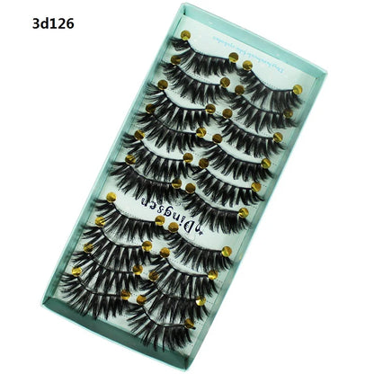 DINGSEN 10 Pairs Handmade Eyelash Fans – Individual False Lashes for Beauty & Makeup, Factory Price