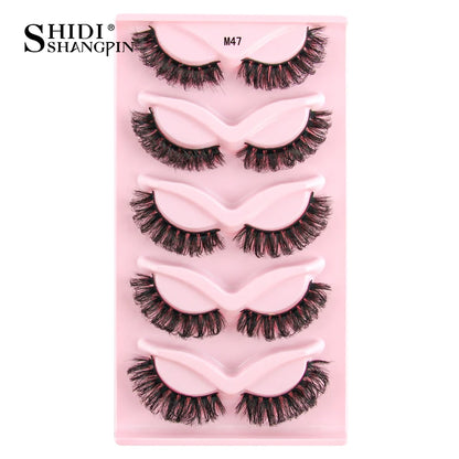 SHIDISHANGPIN 3D Half Cat Eye Lashes – Natural Winged Fox Faux Mink Eyelashes for Makeup