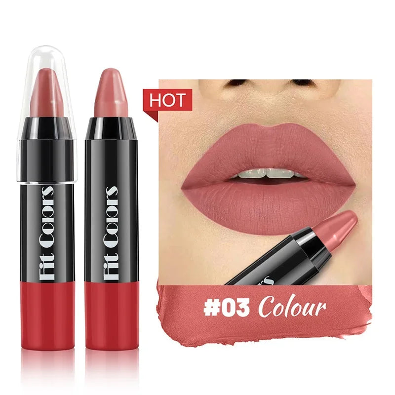 8-Color Velvet Matte Lipstick Pencil – Waterproof, Long-Lasting Sexy Red Lip Tint Non-Stick Makeup Pen