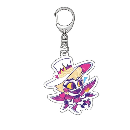 Hazbin Hotel Anime Keychain – Alastor Acrylic Figure Backpack Pendant for Fans & Gifts