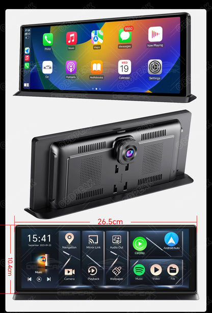 K60 Pro 11.3" Dash Cam — Android 14 AI Screen with 4G+64G, WiFi, GPS, CarPlay & Android Auto Rearview Mirror Recorder