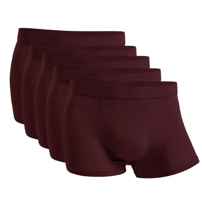 5-Pack Bamboo Men’s Boxers Underwear Plus Size XL–6XL, Breathable Gym Shorts Style Soft Black Underpants Gift Set