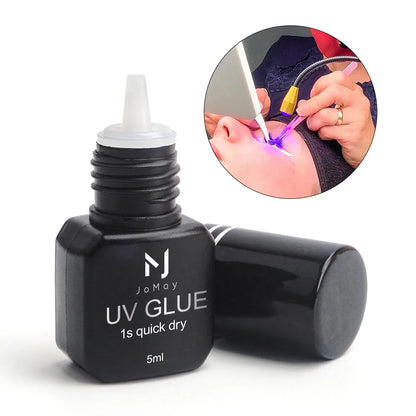 UV Eyelash Glue – Waterproof, Quick-Dry 1-Second Colorless & Odorless Eyelash Extension Adhesive