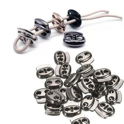 10PCS Twin Hole Metal Cord Lock Set – 4–5.5mm Drawstring Stoppers for Shoelaces & Sportswear Accessories