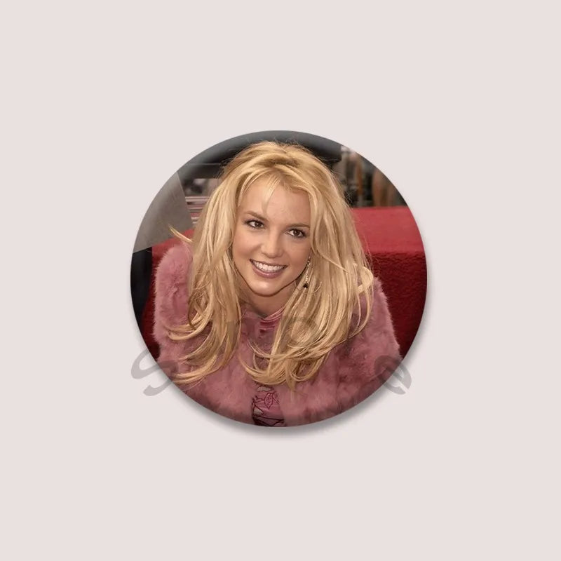 Britney Spears Music Brooch Pin – Pop Singer Badge Jewelry for Bags & Clothing, Fan Collection Accessories & Gift Item