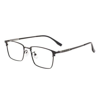 Comfortable Rectangular Men’s Business Glasses – Full Rim Browline Metal Frame for Optical Prescription Lenses