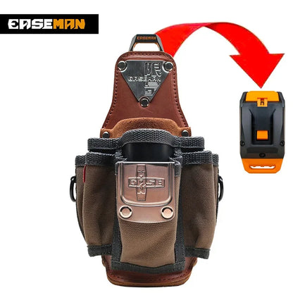 EASEMAN Leather Tool Waist Bag - Professional Organizer with Quick-Hanging Hook & Storage Pockets
