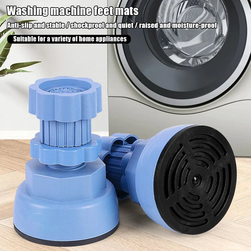 Adjustable Shock-Absorbing Foot Pads – Non-Slip, Moisture-Proof Height Extenders for Washing Machines & Refrigerators