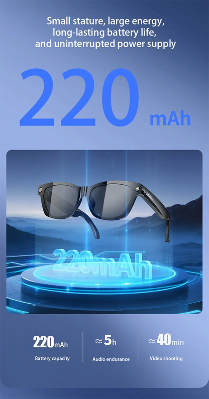 Blackview BV100 AI Smart Shooting Glasses – 2K HD 800W Camera with Bluetooth & Voice Assistant