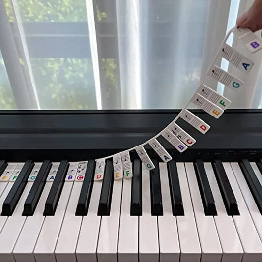 Miwayer Piano Keyboard Stickers – Removable Note Labels for 88/61 Keys, Beginner Piano Learning Guide