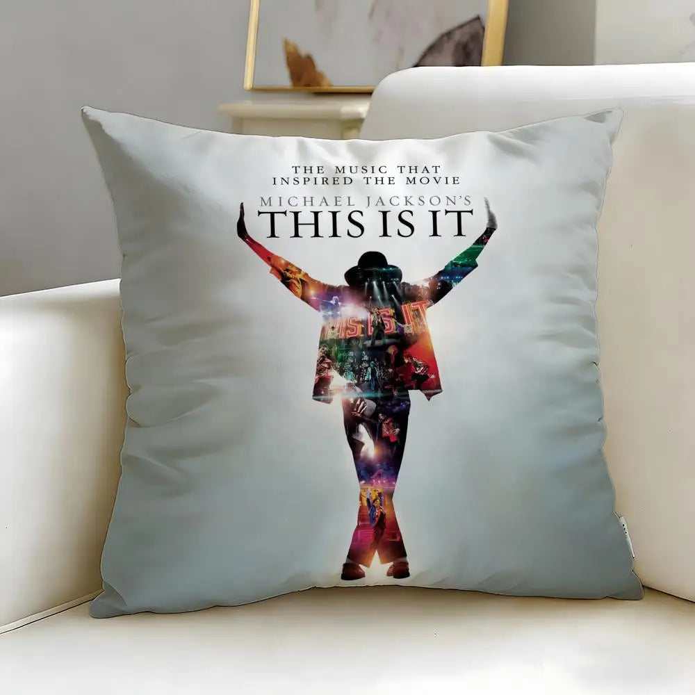 Michael Jackson Cushion Cover - Soft, Easy-Wash Decorative Pillowcase for Sofa, Bed, Office & Travel