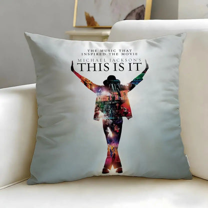 Michael Jackson Cushion Cover - Soft, Easy-Wash Decorative Pillowcase for Sofa, Bed, Office & Travel