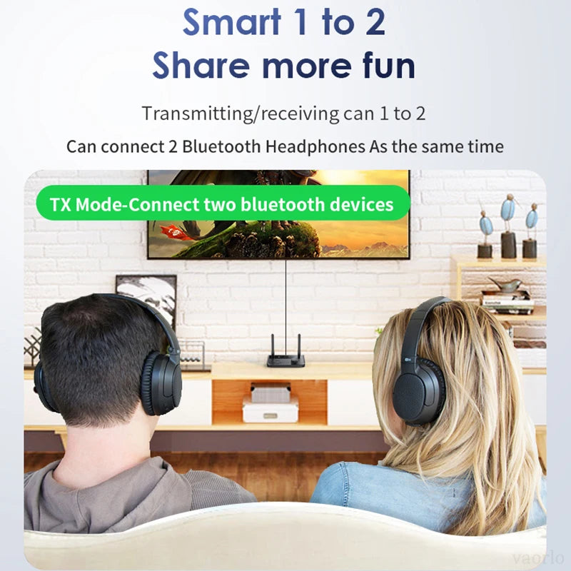 2-in-1 Bluetooth 5.3 Audio Receiver & Transmitter | 3.5mm AUX RCA Wireless Adapter for TV, Car, PC, Headphones