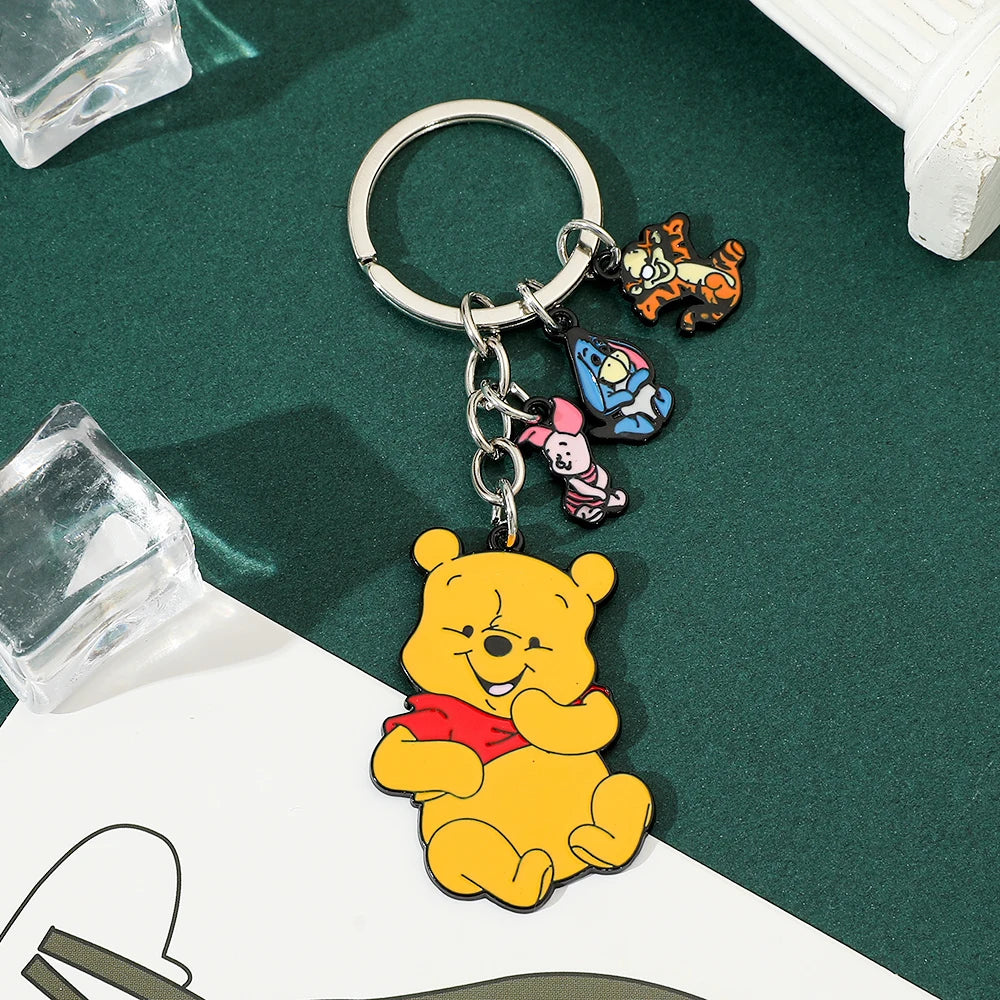 Winnie The Pooh Cartoon Keychain - Cute Anime Bear Key Ring, Birthday Gift Accessory for Friends