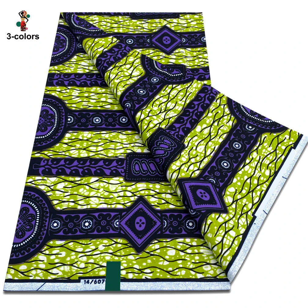 Newest African Ankara Wax Fabric - 100% Cotton Soft Dutch Hollandais Pagne Print for Dresses & Sewing