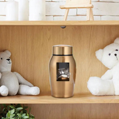 Multi-Colored Stainless Steel Pet Urn – Dog, Cat, Bird, Mouse Cremation Ashes Jar, Sealed Memorial Souvenir