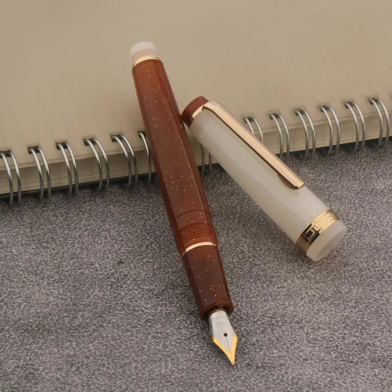 JINHAO 82 Transparent Fountain Pen — Spin Golden EF/F/M Nib, Ink Pen for Business, Office & School Supplies