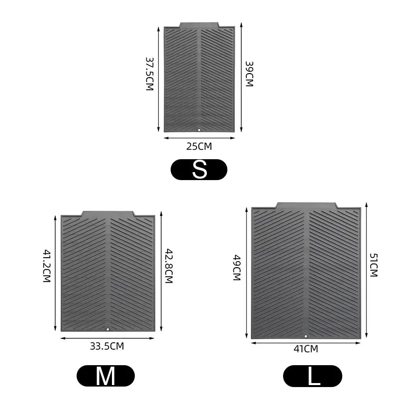WCIC Silicone Draining Board Mat | S/M/L Folding Dish Drying Pad, Heat Resistant, Eco-Friendly for Pots & Cups