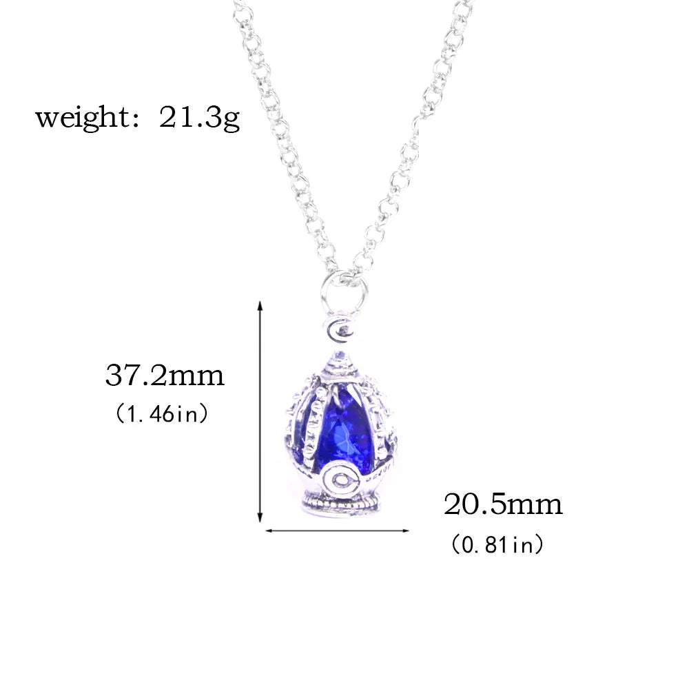 Puella Magi Madoka Magica Soul Gem Jewelry Set - Anime Cosplay Pendant Necklace and Ring Accessories for Kaname Madoka and Miki Sayaka Fans