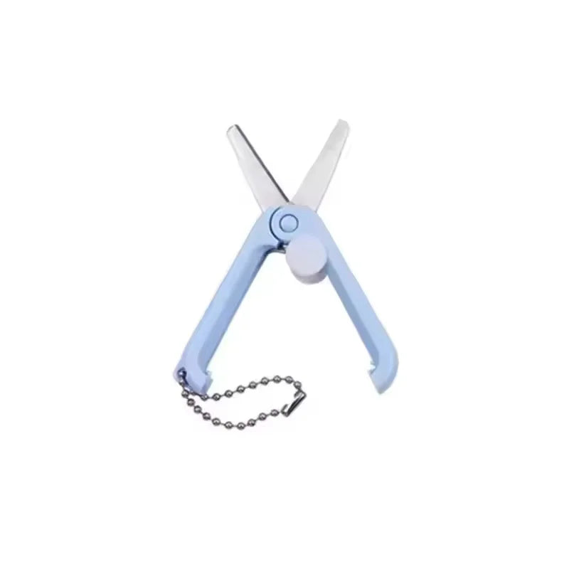 Mini Telescopic Keychain Scissors - Portable Folding Paper Cutting Tool & DIY Craft Stationery Accessory