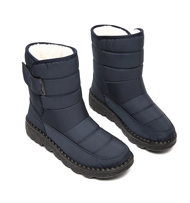 2024 Women's Winter Snow Boots – Waterproof, Warm Fur Ankle Boots in Korean Style