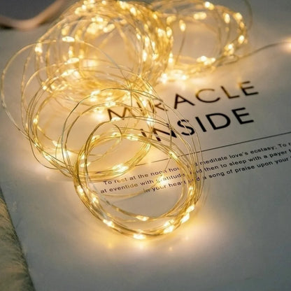 Copper Wire LED String Lights - 6/10PCS Fairy Garland Lights for Christmas, Wedding & Party DIY Decor