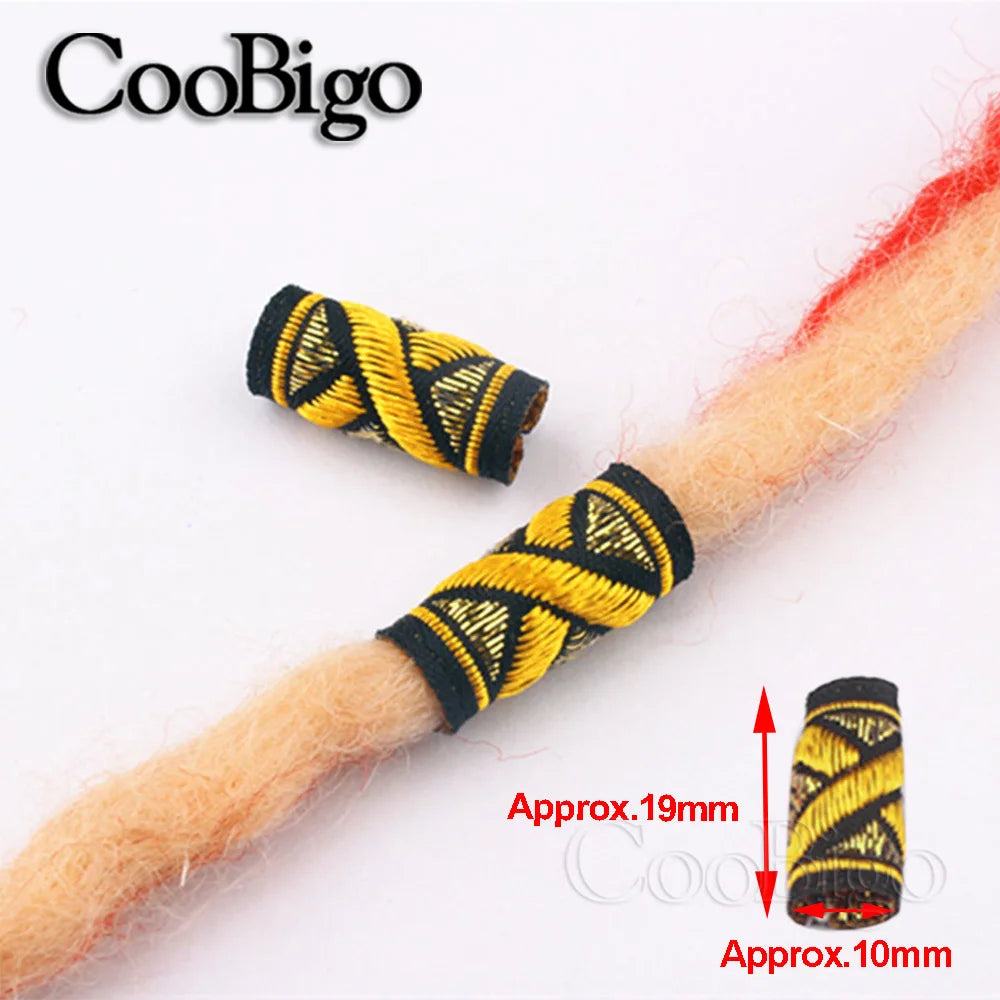 Braid Hair Rings & Tubes — Hip-Hop Dreadlock Beads, Embroidery Fabric Clips, Cuffs & Hair Decor DIY Craft Supplies by CooBigo