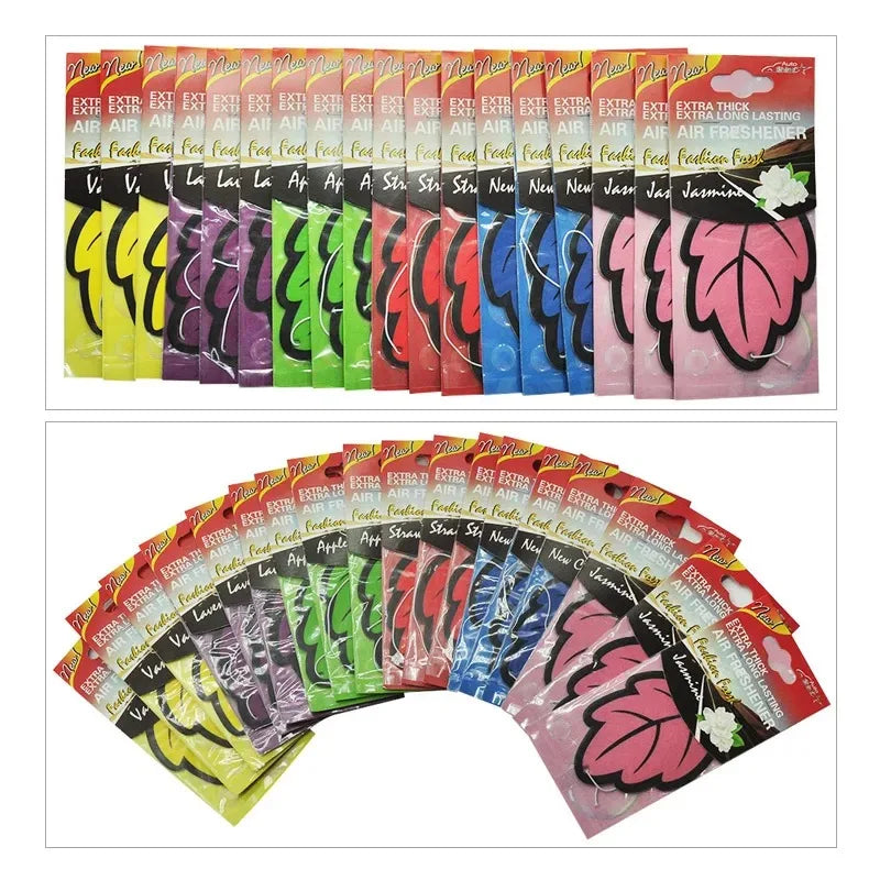 3-60PCS Car Air Fresheners — Natural Scented Tea Paper, Vanilla Fragrance, Leaf-Shaped Auto Interior Accessories