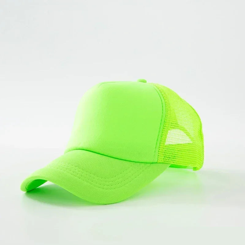 Custom Logo Trucker Hat - Adjustable Polyester Mesh Baseball Cap for Men & Women