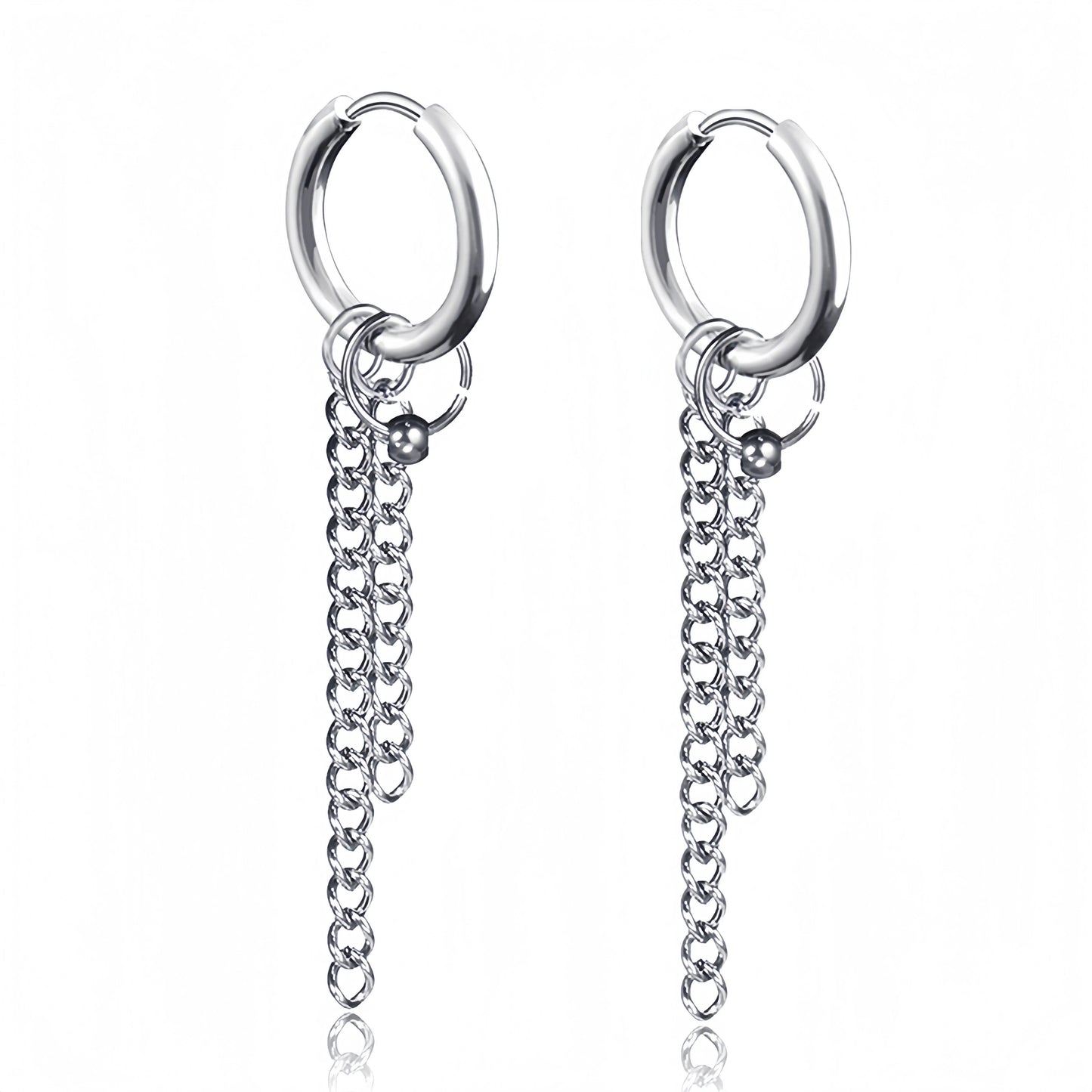 Long Hanging Cross & Leaf Hoop Earrings – Vintage Stainless Steel Hip Hop Unisex Jewelry Accessories