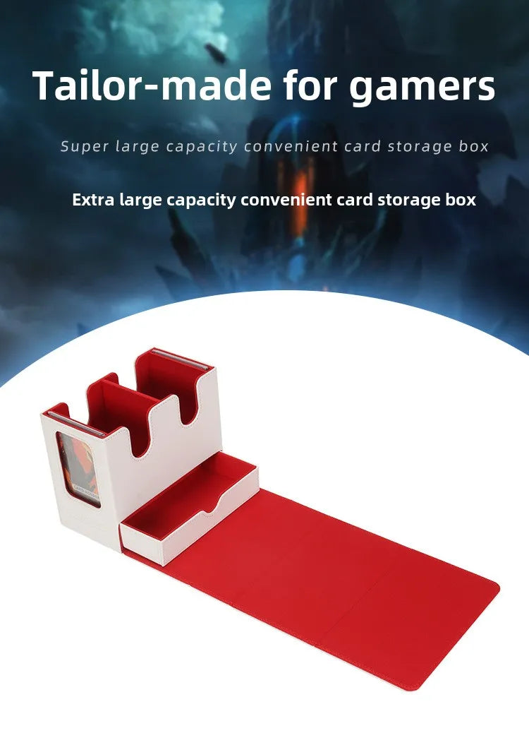 3-in-1 MTG Deck Box – Card Storage Case for 200+ Single-Sleeved TCG/CCG Cards with 4 Dividers & 2 Toploaders