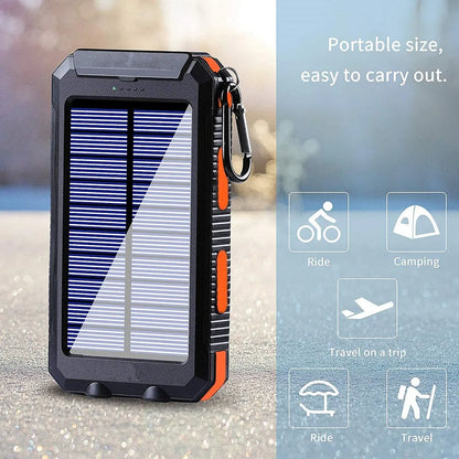 80000mAh Solar Power Bank – Portable External Battery Charger with LED Light for Smartphones