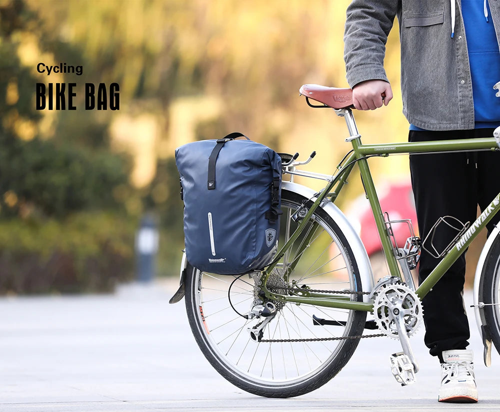 Rhinowalk 20L Bike Pannier Bag — Waterproof Rear Rack Bicycle Shoulder Backpack, Travel & Cycling Accessories