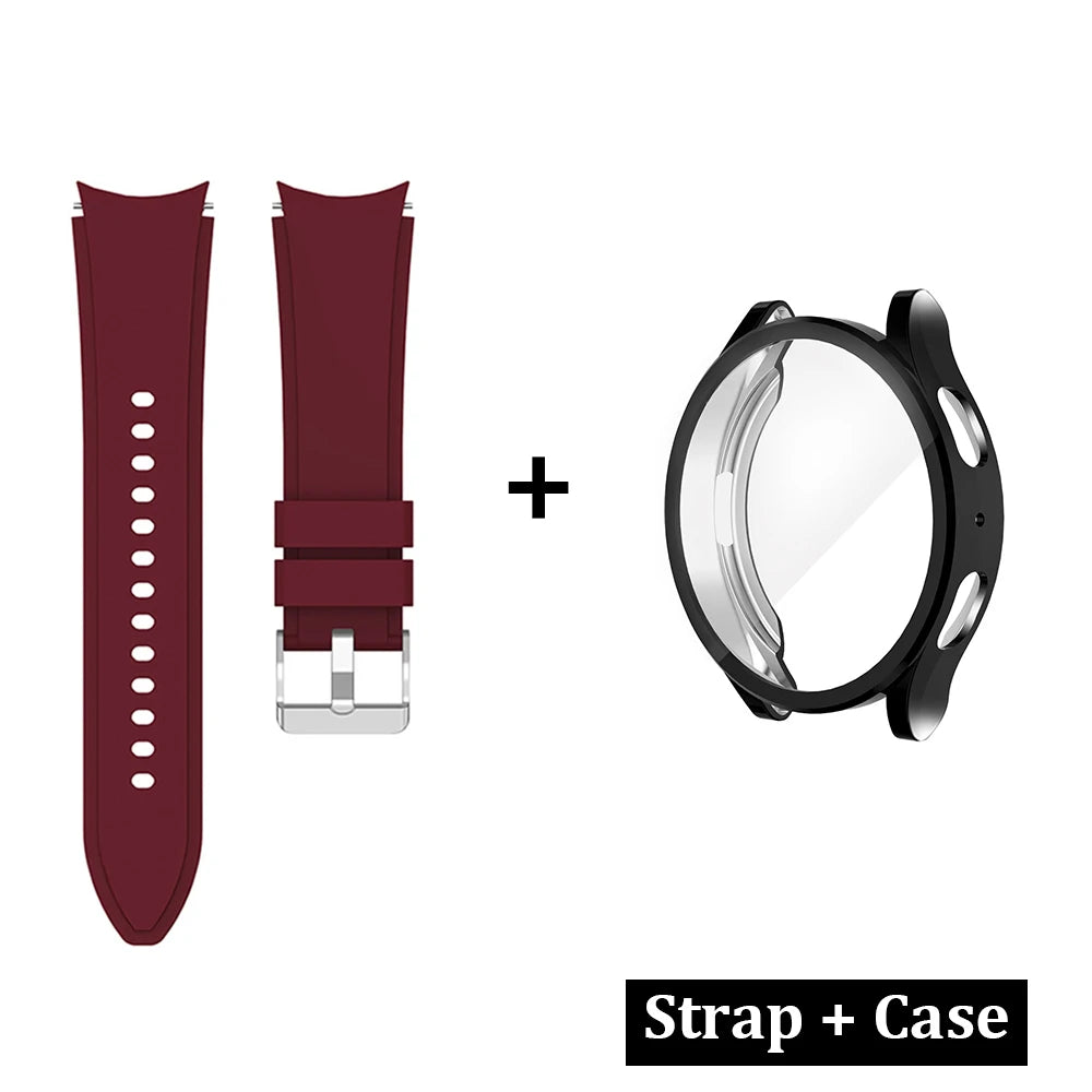 Samsung Galaxy Watch 4/5/6/7 TPU Protective Case - All-Around Cover with Sport Band for Galaxy Watch 6 Classic 43/47mm