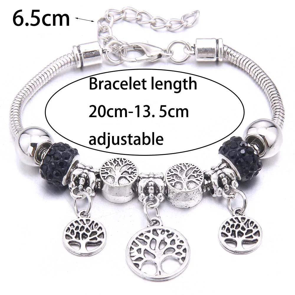 Pink Charm Bangle - Butterfly Snake Chain Bracelet with Beads and Lobster Clasp for Women