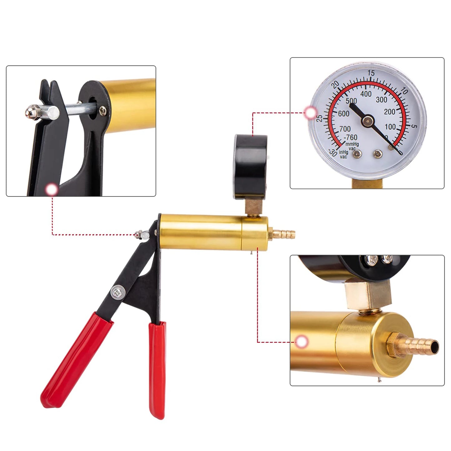2-in-1 Handheld Vacuum Brake Bleeder Kit with One-Man Brake & Clutch Bleeding System and Protective Case