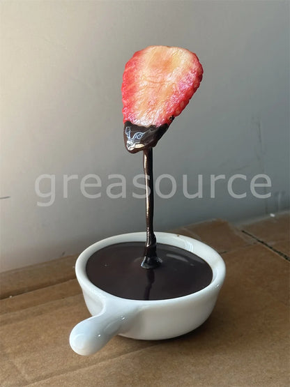 Fake Food Dipping Bowls - Simulated Fruit & Chicken Sauce Models for Photography, Food Display & Advertising Props