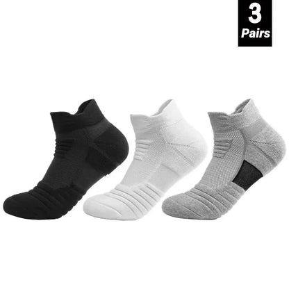 3 Pairs Men's Anti-Slip Football Socks - Breathable Soccer Basketball Sports Socks for Running & Hiking 39-45