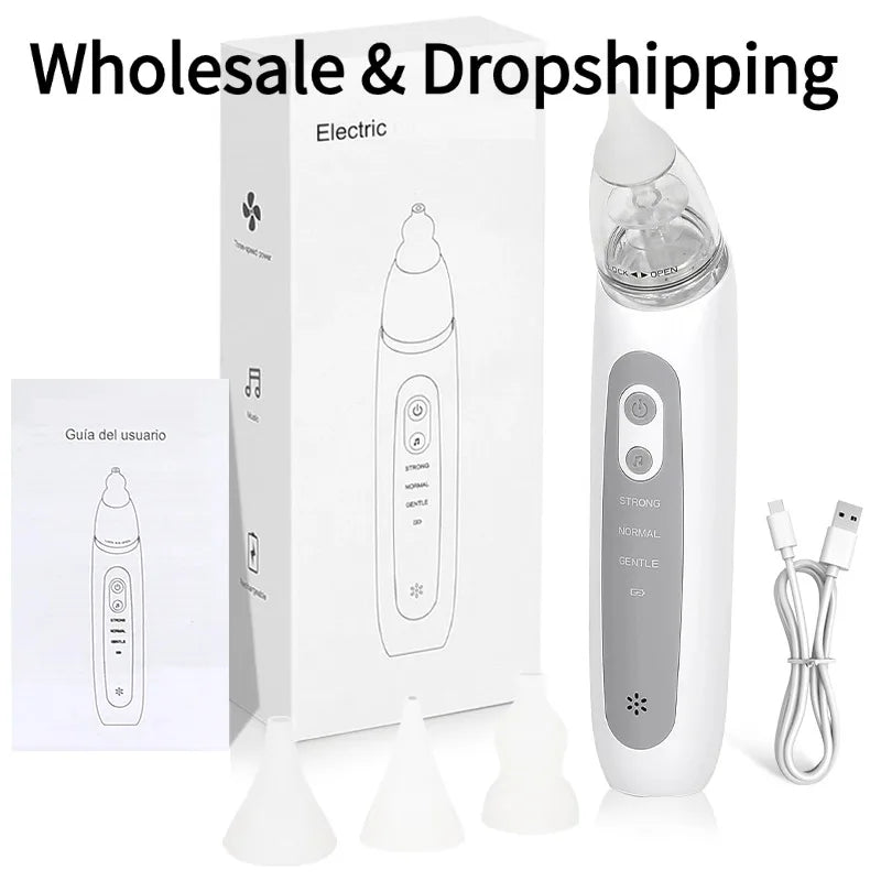 Rechargeable Electric Baby Nasal Aspirator - Gentle Nose Cleaner for Infant Nasal Care