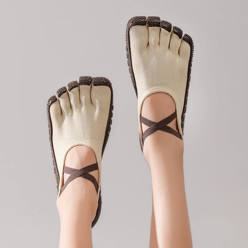 Gallonshark Five-Finger Split Toe Shoes – Lace-Up, Anti-Slip, Silent Soft Sole for Indoor Sports, Fitness, Yoga & Skipping Rope