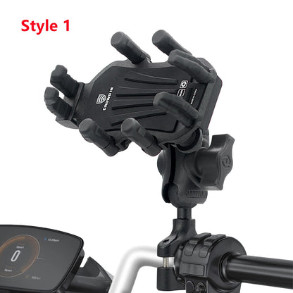 Aluminum Motorcycle Handlebar Phone Holder – Anti-Vibration Navigation & Mirror Mount Stand