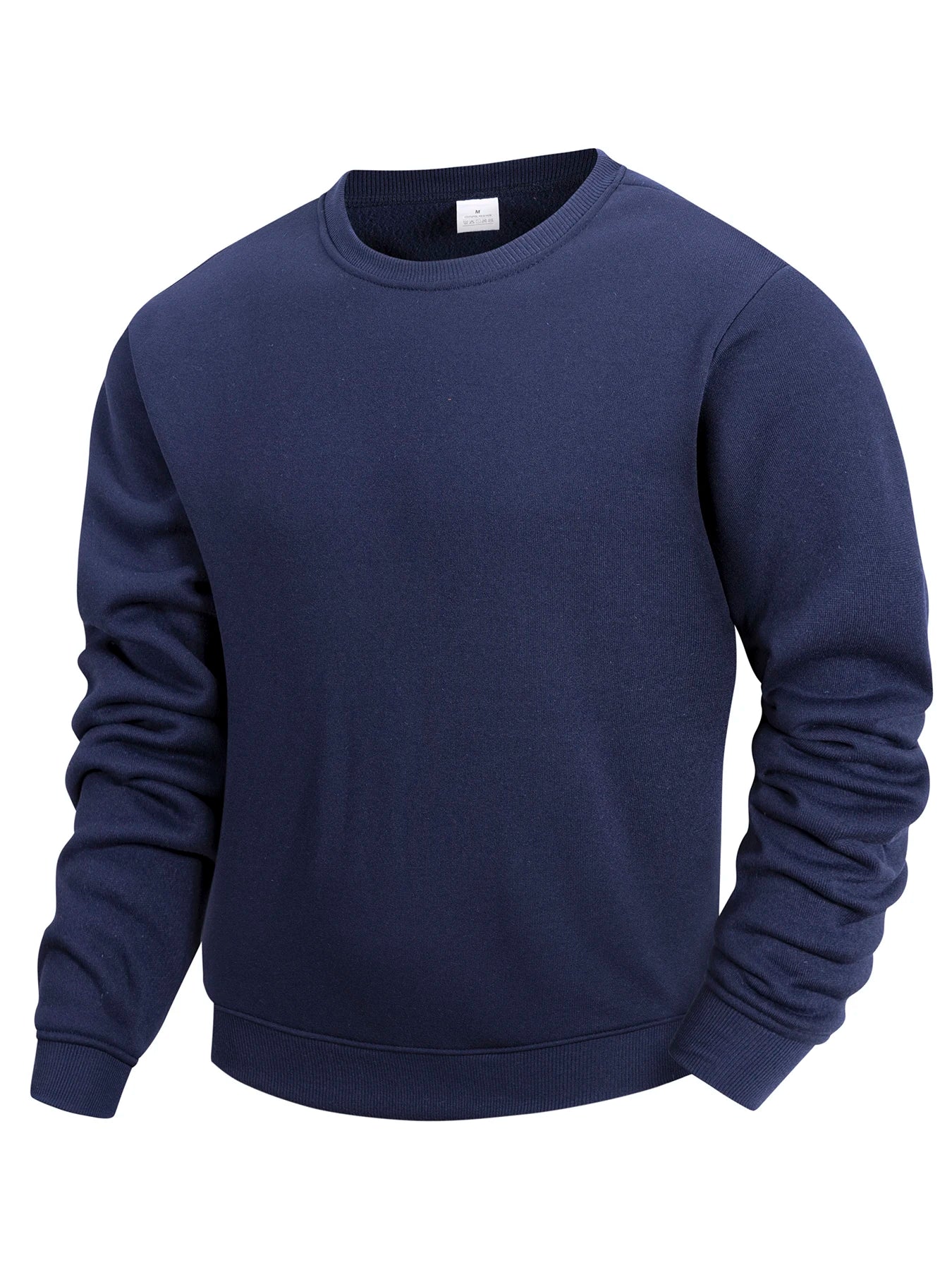Men’s Crew Neck Sweatshirt — Solid Color Casual Long Sleeve Pullover for Spring Outdoor Sportswear
