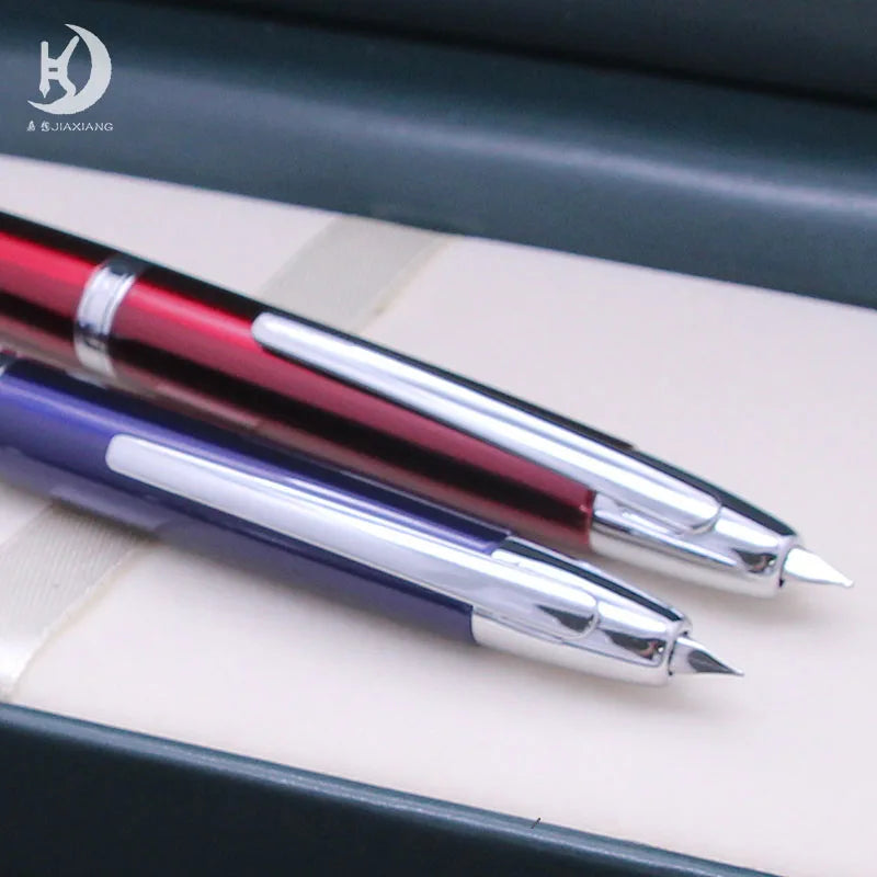 Jinhao 10 Metal Fountain Pen – Press-Out Nib, Retractable Fine Nib with Ink Converter